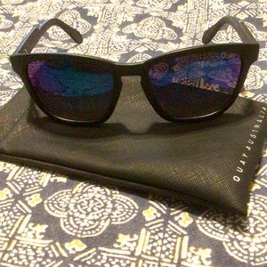 Quay Australia black sunglasses with blue tinted lenses